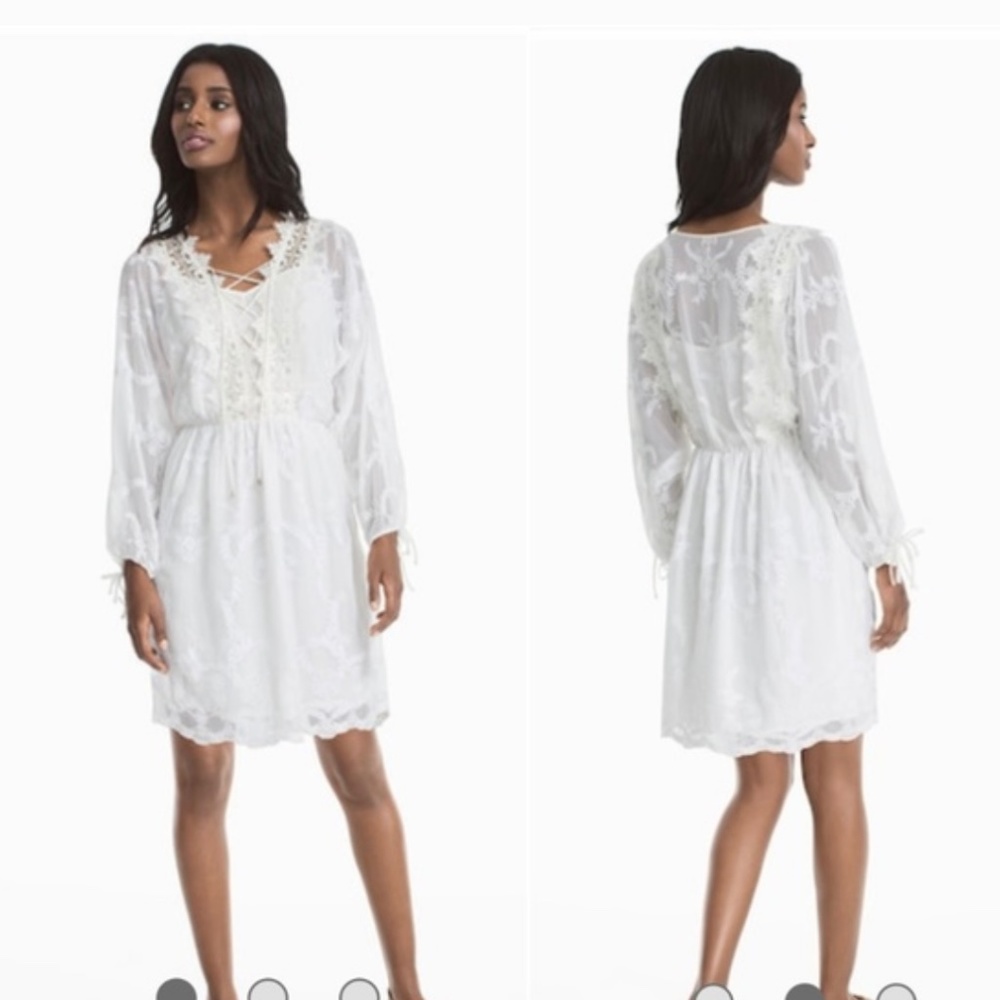 NWT White House black market white lace dress